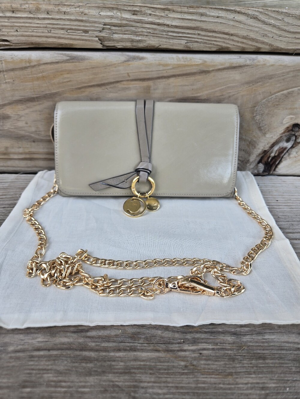 Hard to Find!! Authentic Chloe leather long wallet w/ chain in great condition